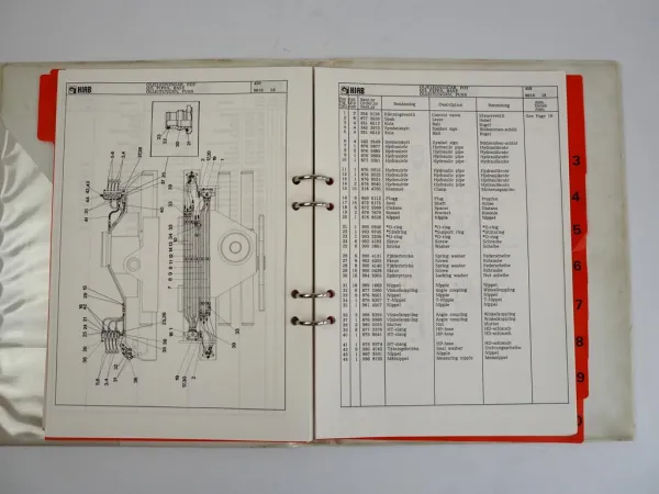 Hiab 4500 Ladekran Ersatzteilkatalog Montage Hydraulikschema 1990/91