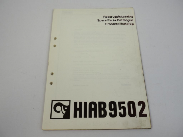 Hiab 950/2 Ladekran Ersatzteilliste Parts Book 1971/72