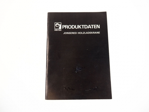 Hiab Foco Jonsered Holzladekrane Produktprogramm technische Daten 1986