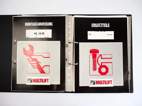 Hiab Multilift HL-19M Hakengerät Ersatzteilliste Bedienung Hydraulikschema 1993