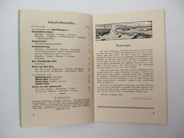 Historisches Wanderbuch Starnberger See Ammer See 1930 München