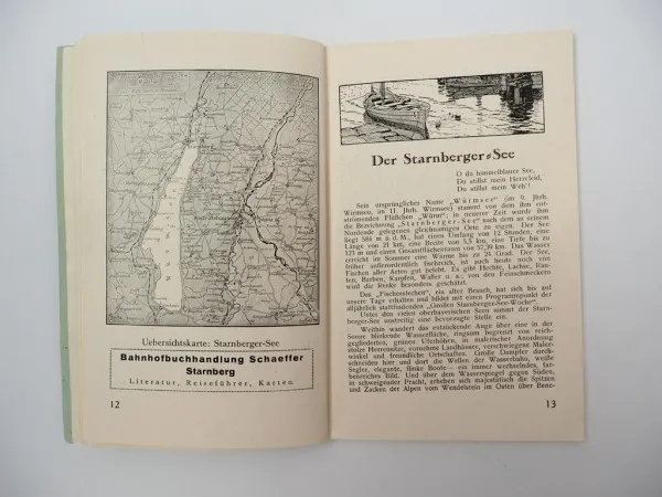 Historisches Wanderbuch Starnberger See Ammer See 1930 München