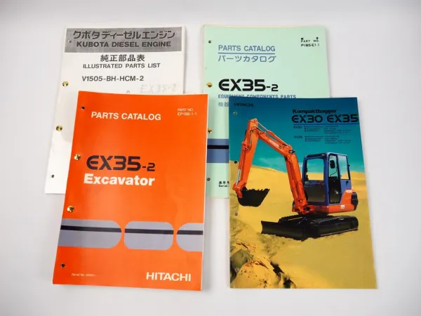 Hitachi EX35-2 Bagger Excavator Ersatzteilliste Parts List Prospekt 1997