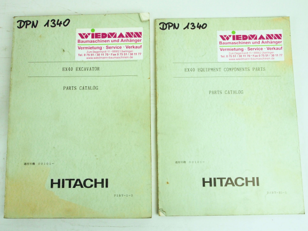 Hitachi EX40 Excavator and Equipment Parts List Ersatzteilliste in engl.