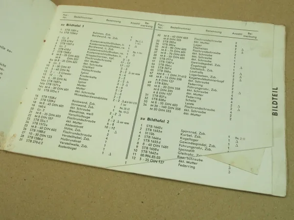 Hofherr Schrantz Streublitz 3,5t Ersatzteilliste für Allzweckwagen ca 1964