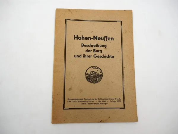 Hohenneuffen Beschreibung der Burg und ihrer Geschichte 1948 Esslingen