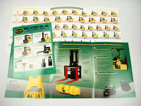 Hoist Liftruck Gabelstapler Forklift 3x Prospekt Brochure Englisch