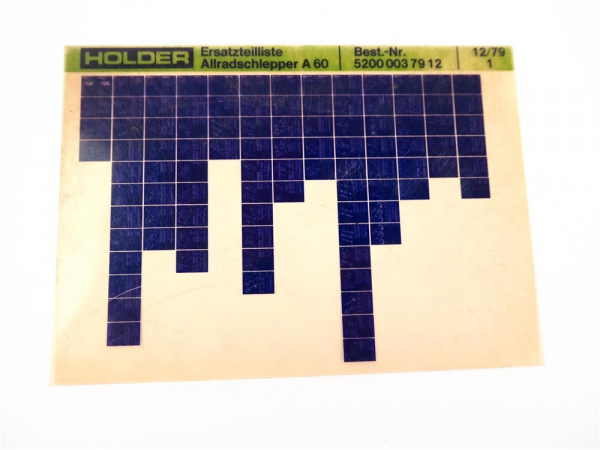Holder A 60 Allradschlepper Ersatzteilliste Microfich 12/1979