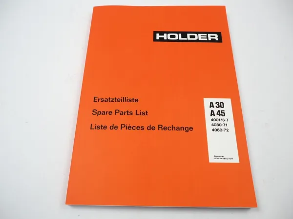 Holder A30 A45 Schlepper mit VD2 VD3 Motor Ersatzteilliste Ersatzteilkatalog 1977