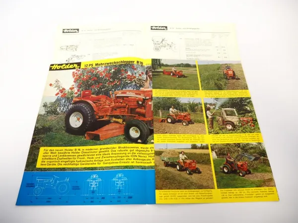 Holder B16 Mehrzweckschlepper 12 PS Prospekt Technische Daten Preisliste 1972