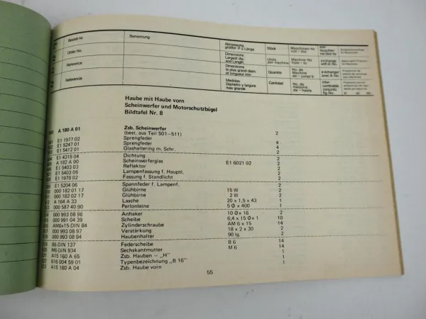 Holder B16K B16B Schlepper Ersatzteilliste Spare Parts List 1972
