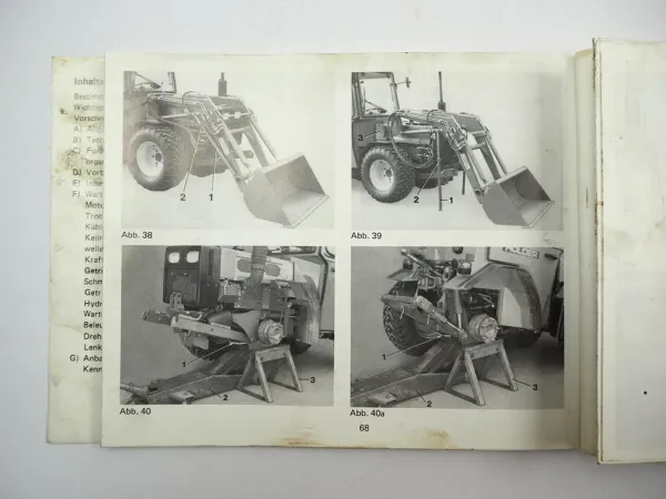 Holder C30 Traktor mit Anbaugeräten Betriebsanleitung Bedienungsanleitung 1992