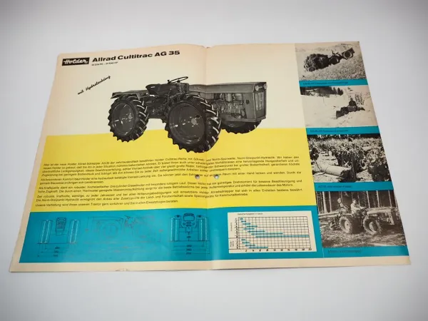 Holder Cultitrac AG35 Allradschlepper Prospekt Technische Daten 11/1969