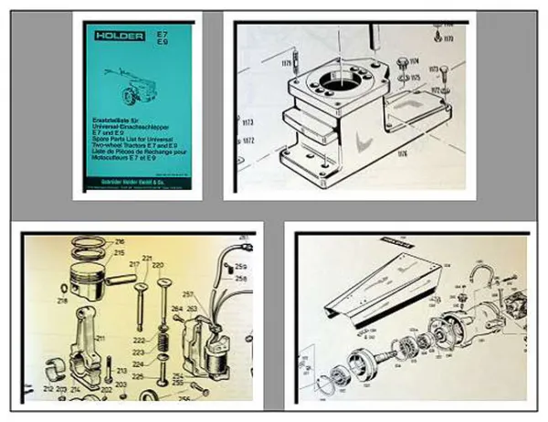 Holder E7 E9 Einachsschlepper Ersatzteilliste Ersatzteilkatalog