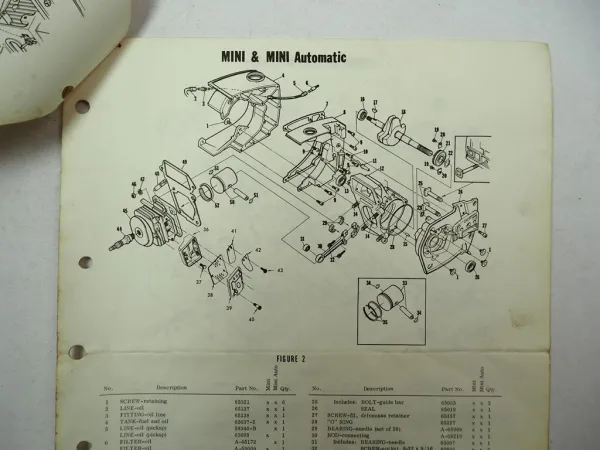 Homelite XL Mini Automatic Kettensäge Chain Saw Ersatzteilliste Parts List 1970