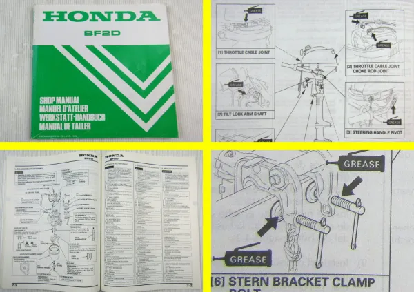 Honda BF2D Außenborder Werkstatthandbuch Shop manual Manuel D´Atelier 1998