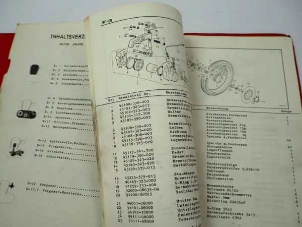 Honda CB 550F Four F2 Ersatzteilkatalog Ersatzteilliste