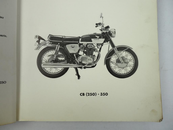 Honda CB CL 250 350 K0 Parts List Ersatzteilliste 1968