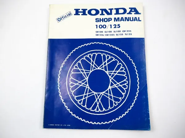 Honda CB100 CL100 SL100 CB125 S J CD125S SL125 TL125 Shop Repair Manual 1978 Werkstatthandbuch