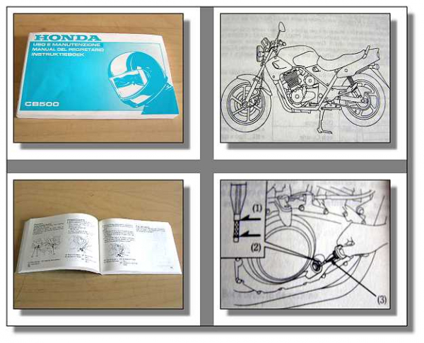 Honda CB500 Manual Del Propietario Instruktieboek Uso e Manutenzione 1993