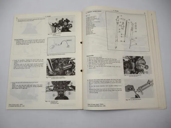 Honda CB500T Shop Manual Werkstatthandbuch Repair Workshop 1974