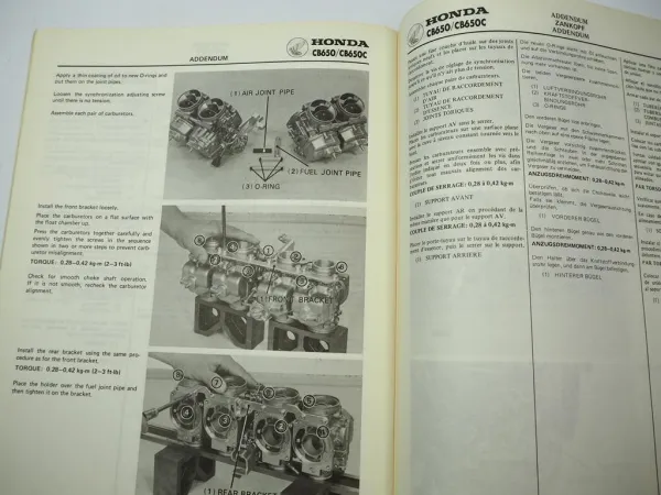 Honda CB650 / RC 05 Werkstatthandbuch Ergänzung 1981 Reparaturanleitung