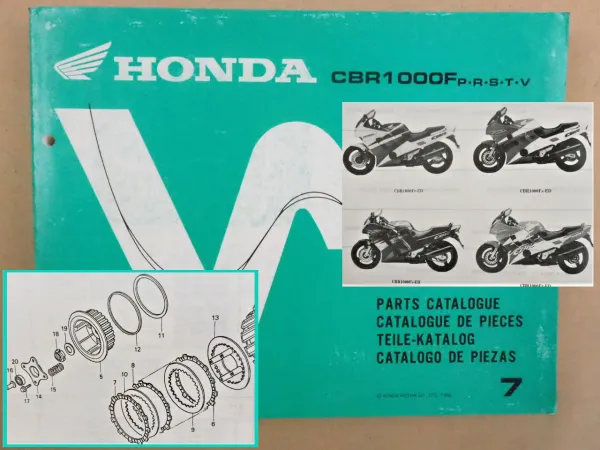 Honda CBR1000 F Parts Catalogue Ersatzteilkatalog 1996