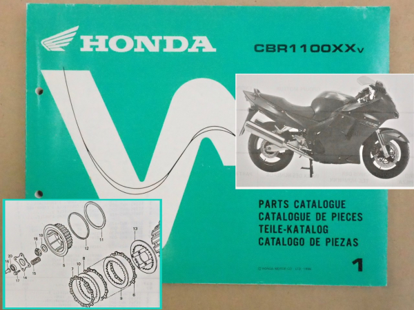 Honda CBR1100 XX Parts Catalogue Ersatzteilkatalog 1996