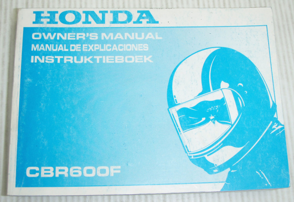Honda CBR600F Instruktieboek Owners Manual Manual de Explicaciones 1989