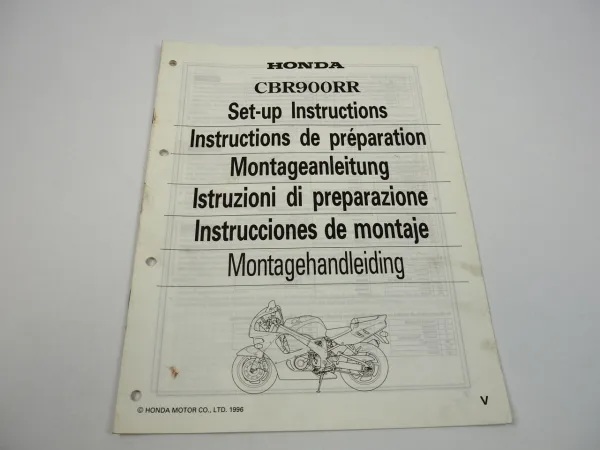 Honda CBR600RR Montageanleitung Set up instructions Instructions de preparation