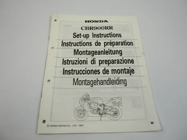 Honda CBR900RR Montageanleitung Set up instructions Instructions de preparation