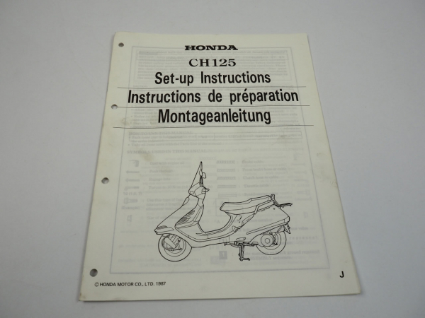 Honda CH125 Montageanleitung Set up instructions Instructions de preparation