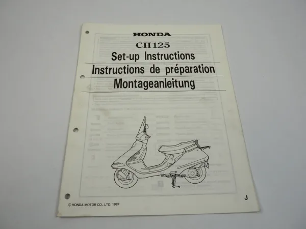 Honda CH125 Montageanleitung Set up instructions Instructions de preparation