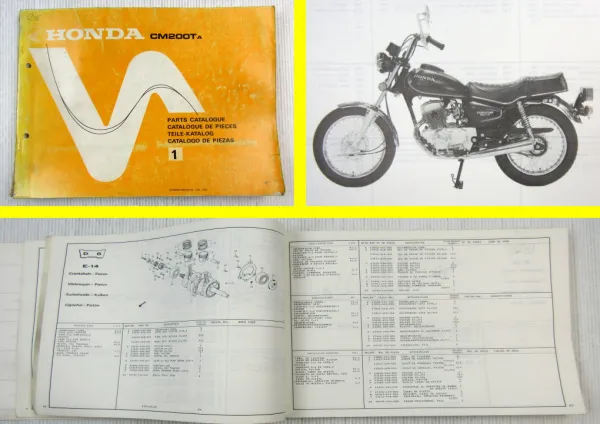 Honda CM200T A Parts Catalogue Ersatzteile Teilekatalog Catalogue de Pieces 1979