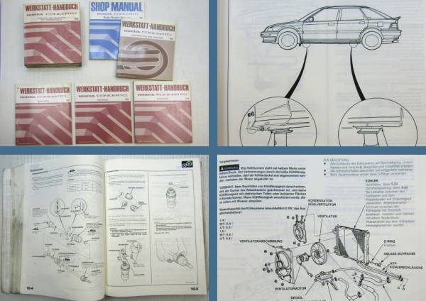 Honda Concerto 1990-93 Werkstatthandbuch Reparaturanleitung 6 Bände