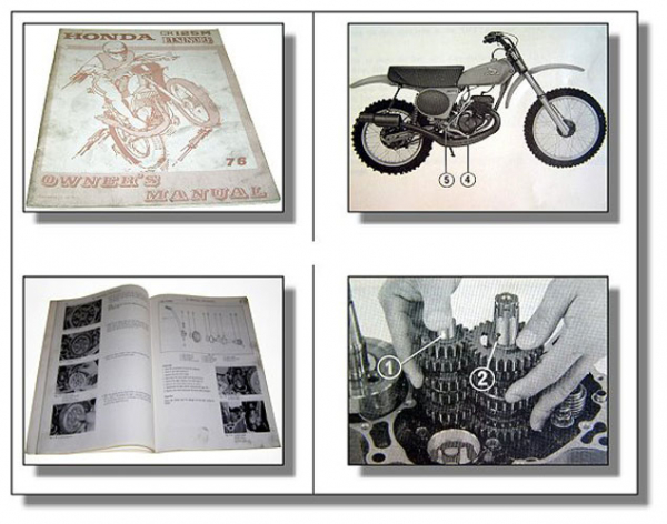 Honda CR125M Elsinore K2 Motocross Owners Manual 1976