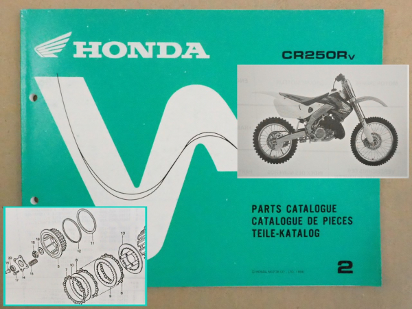 Honda CR250 R Parts Catalogue Ersatzteilkatalog 1996