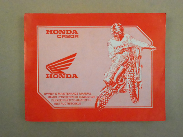 Honda CR80R Motorrad Wartungsanleitung Owners Maintenance Manual 1993