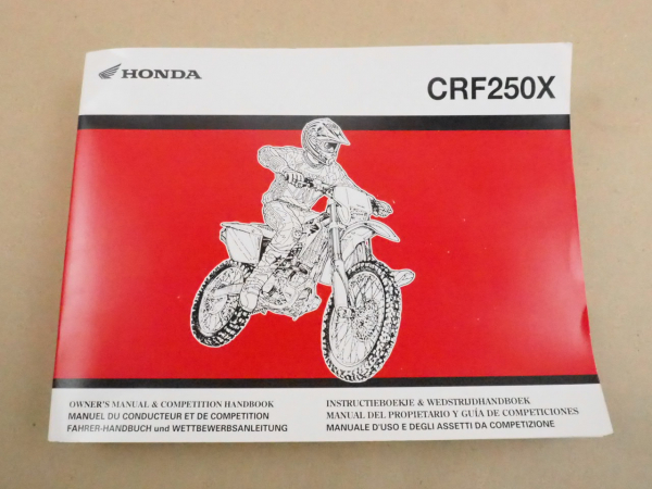Honda CRF250X Enduro Betriebsanleitung Wartungshandbuch Owners Manual