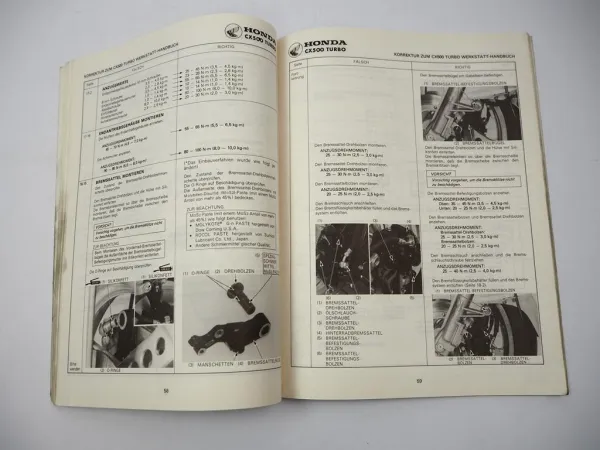 Honda CX500 Turbo Werkstatthandbuch Ergänzung Shop Repair Manual Revision