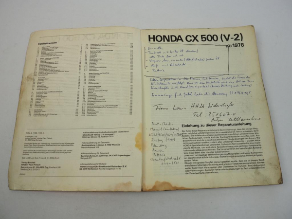 Honda CX500 V-2 ab 1978 Werkstatthandbuch Reparaturanleitung Bd. 576 577
