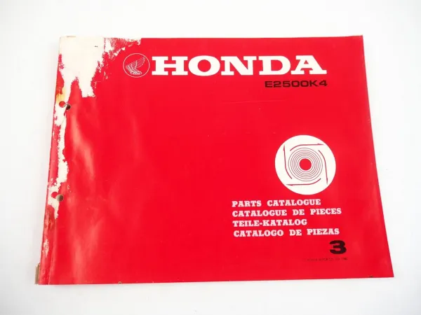 Honda E2500K4 Generator Ersatzteilliste Parts List 1980