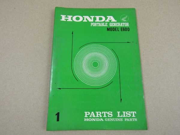 Honda E600 Generator Ersatzteilliste in englisch Parts Catalogue Parts List 67