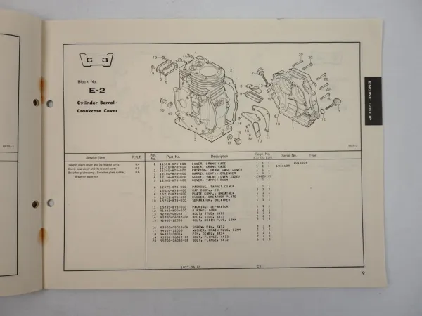 Honda E800K2 Generator Ersatzteilliste Parts List 1977