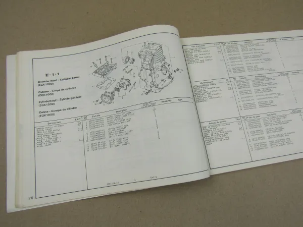 Honda EG1000 EGK1000 Ersatzteilliste 1981 Parts List Catalogue de pieces