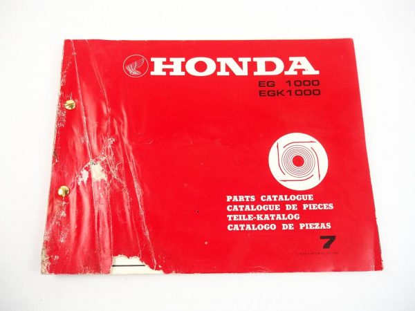 Honda EG1000 EGK1000 Generator Ersatzteilliste Parts List 1982
