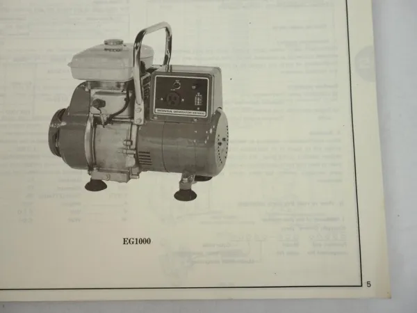 Honda EG1000 EGK1000 Generator Ersatzteilliste Parts List 1982