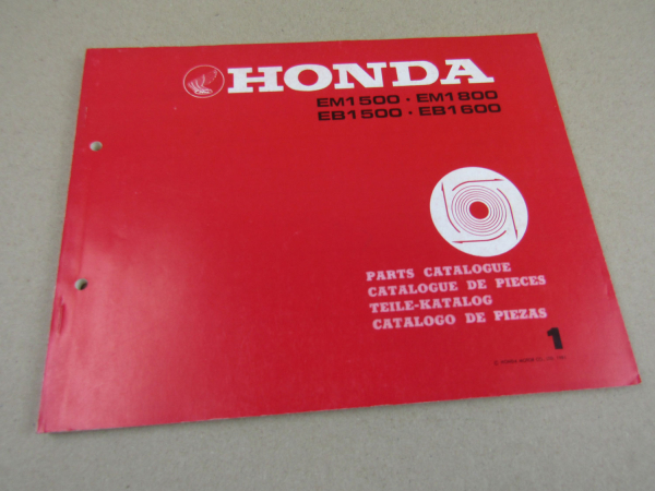 Honda EM EB 1500 1800 Generator Ersatzteilliste 1981 Parts List Catalogue pieces