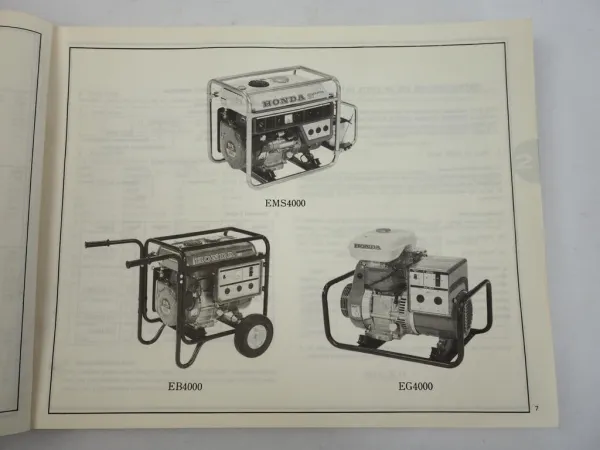 Honda EMS EB 3800 4000 EM4000 EG4000 Generator Ersatzteilliste Parts List 1982