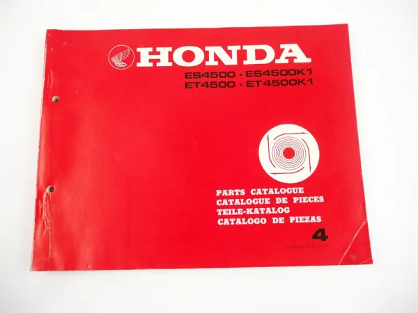 Honda ES ET 4500 K1 Generator Ersatzteilliste Parts List 1981 Nr. 4